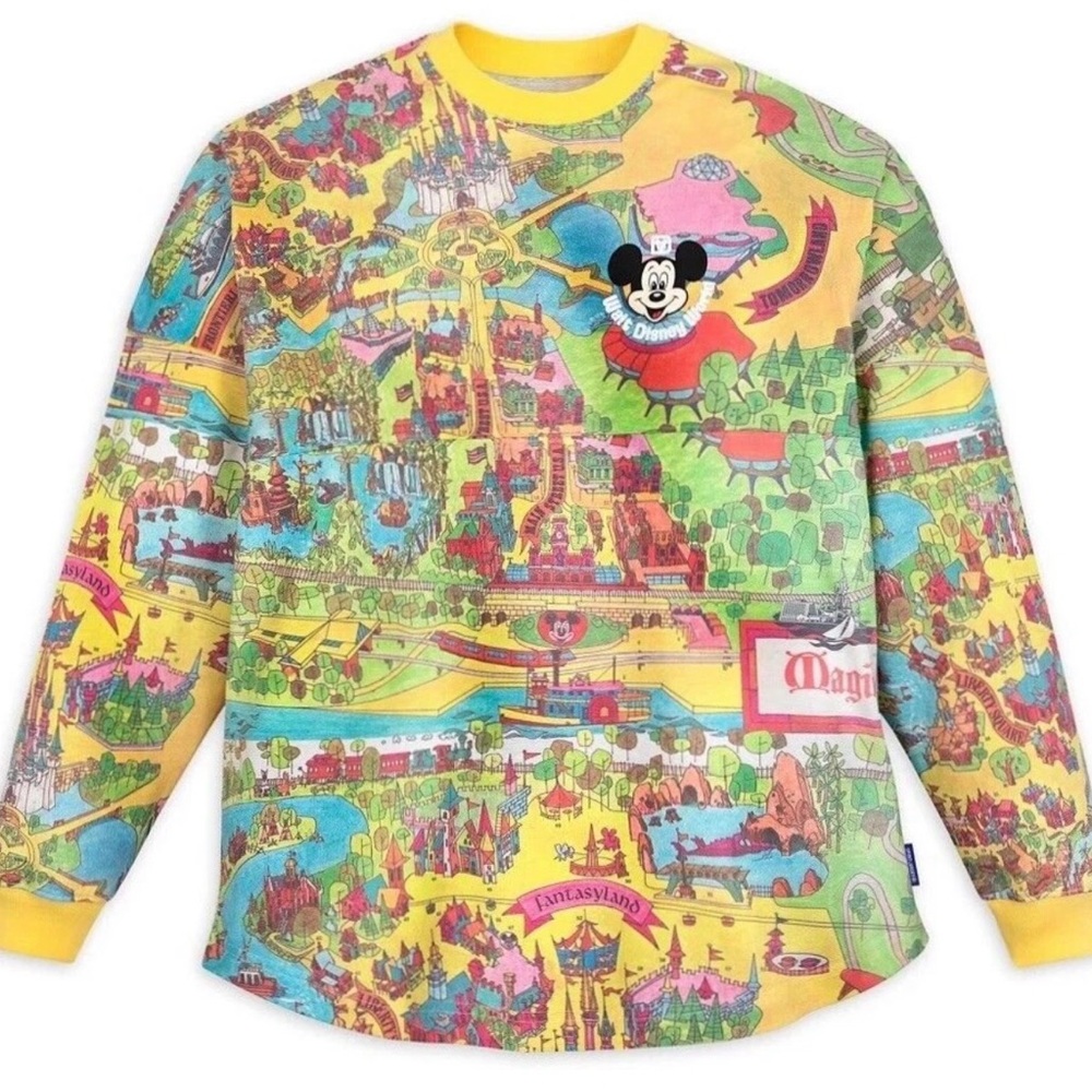 Walt Disney World 50th Anniversary Vault Magic Kingdom Map Spirit Jersey S M L